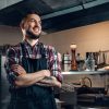 restaurant owner wearing apron