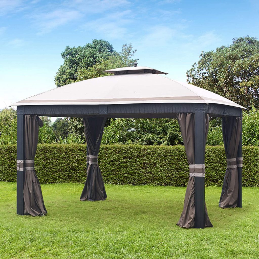 Gazebo canopies are the perfect addition to every backyard and outdoor space. These structures typically feature solid roofs and partially open sides that can be used as a shelter from different weather conditions, a nice relaxing corner as well as the most stylish part of your outdoor kitchen.