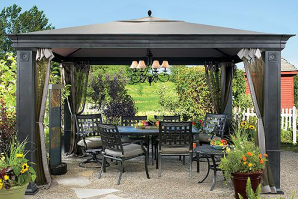 Gazebo canopies can be the ideal corner if you want to organize social gatherings in your backyard, whether it’s a small family reunion, birthday celebration or a Sunday grill party with your friends. Even if you don’t want to share the space with other people, you can always turn your gazebo into your personal getaway space and use it as the perfect cover for your outdoor spa or relaxing lounging setup. The range of opportunities with these canopies is huge as long as you want to get out of your comfort zone and experiment.